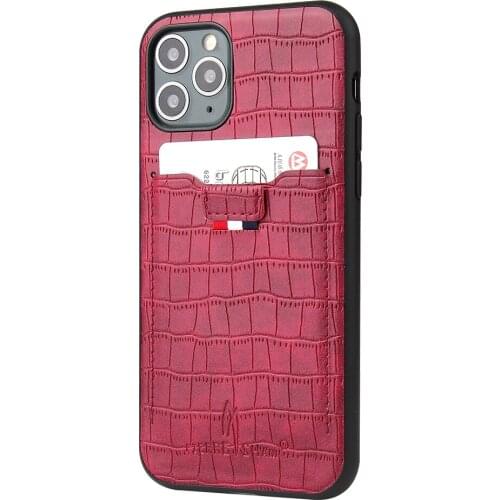5 Color For iPhone X XR XS Max Crocodile Leather Back Cover Card Holder Pocket Bags Soft Rubber Phone Case For iPhone 11 Pro Max