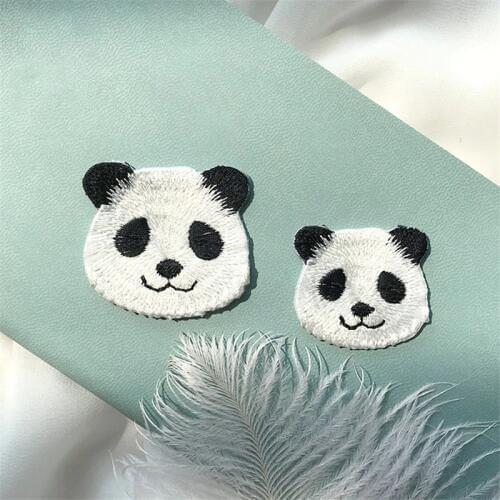 AHYONNIEX Cute Panda Cartoon Embroidery Iron on Patch DIY Clothing Badge Sewing Stickers on Patch