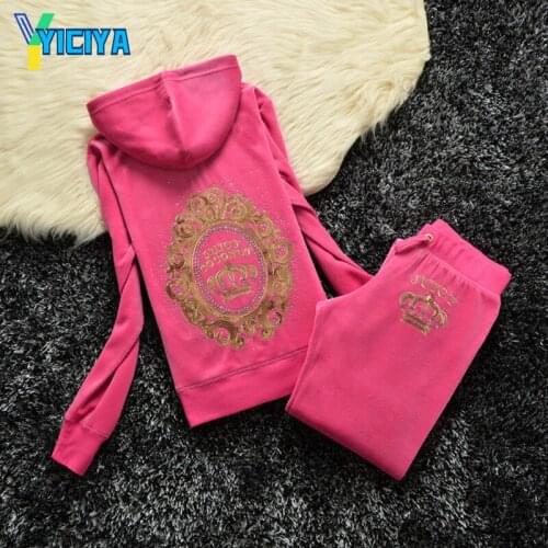 YICIYA 2021 velvet suit leisure set sports suit casual womens wear tracksuit women suit female trousers pants y2k met crop top