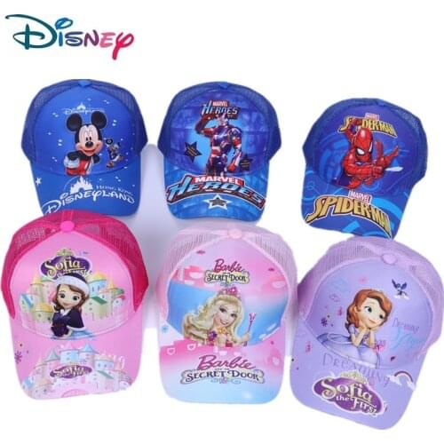 Disney Marvel Frozen Baseball Cap Anna Elsa Mickey Minnie Mouse Spiderman Anime Cartoon Hat kids Boy Girl Caps Gifts Adjustable