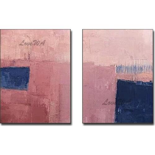 Unframed Modern Wall Decor Abstract Purple 2 Panels Oil Painting Canvas Wall Art Home Decoration 2 Pieces Paintings Artwork