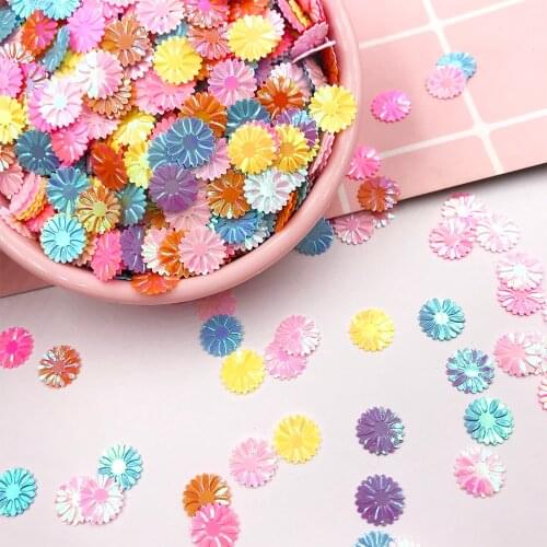20g/lot 9mm Mixed Daisy Flower Loose Sequins for Crafts Making Paillettes DIY Nail Art Decoration Sewing Glitter Confetti Sequin
