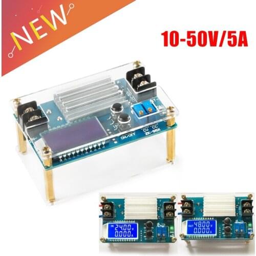 DC-DC DC 9 -45V to 10 -50V 5A Step Up Power Supply Module Adjustable Boost Adapter CV/CC Converter LCD Display with Case