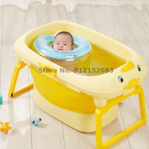Newborn baby bath tub, childrens folding bath bucket, swimming bucket, household bath, baby bath bucket, can sit and lie large