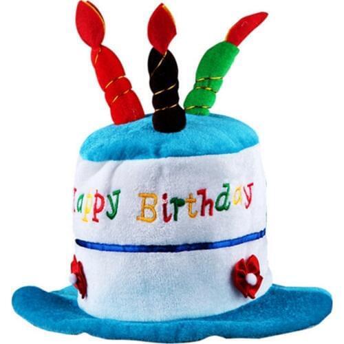 Lanyarco Pet Costume Dog Holiday Hats Accessory for Dogs Small Animals Cake Shape With Candle Cats Hat Has Adjust Strap