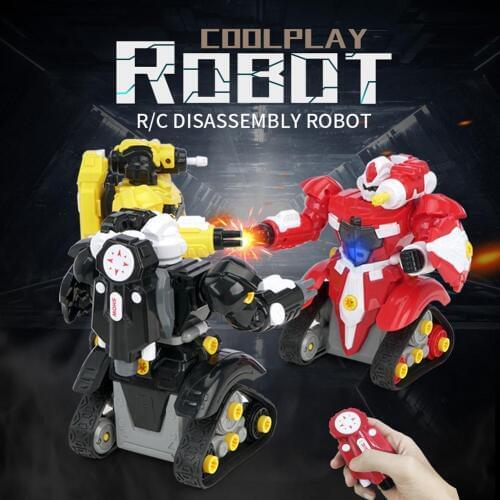 Transformation Model Robot Car DIY Assembly 2.4G Mini Rechargeable RC Robot Building Blocks Education Kids Toys