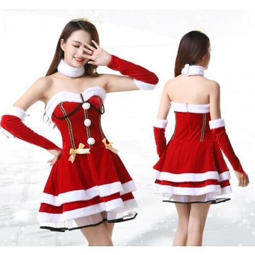 Fashion Miss Claus Dress Suit Women Christmas Fancy Party Dress Sexy Santa Outfits Hoodie Santa Claus Sweetie Cosplay Costumes