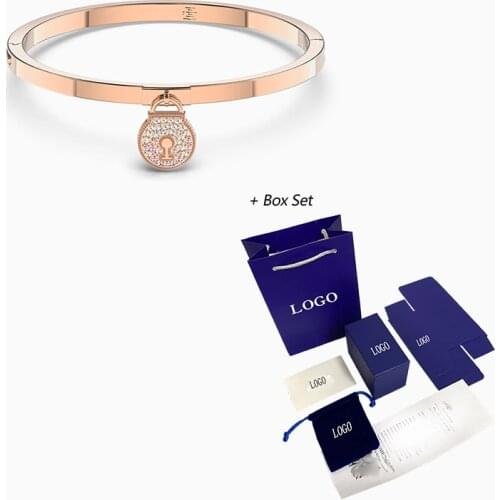 Fashion SWA New TOGETHERNESS LOCK Gold Charm Bracelet Fashion Lock Shape WomenS Popular Luxury Jewelry High-End Gifts