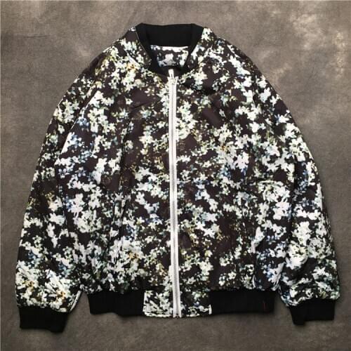 Rib New 19ss Men Sleeve Jasmine Classic Flowers High couple Baseball Coats & Jackets Abstract digital coat Motor #J4
