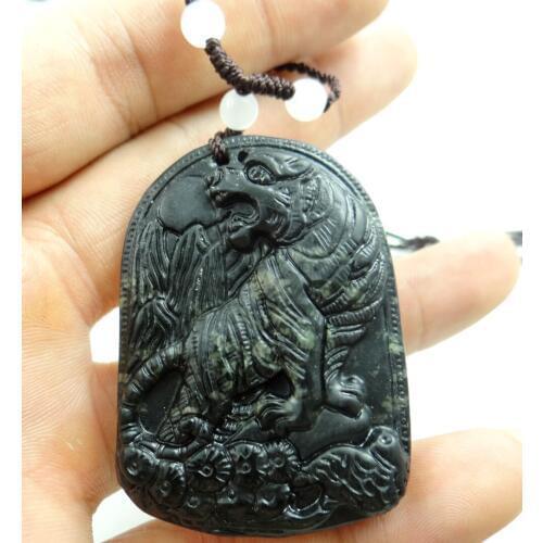 Natural stone Quartz crystal Chinese hand-carved statue of tiger amulet pendant for diy jewelry making Necklace Accessories S17