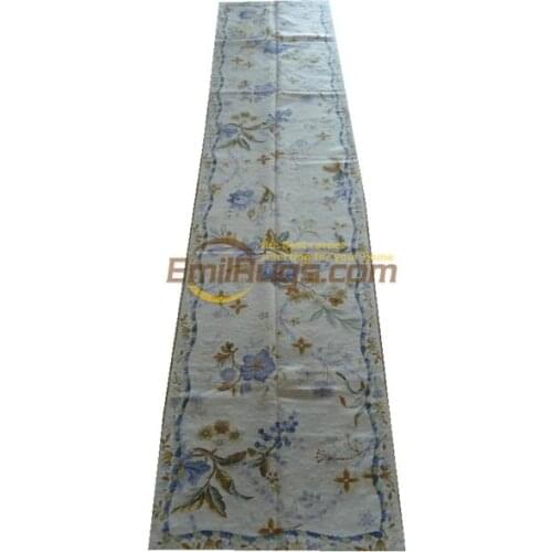 New Price French Needlepoint 100% Wool Floral runner Carpet woven floor Rectangular Wool Rug Carpet