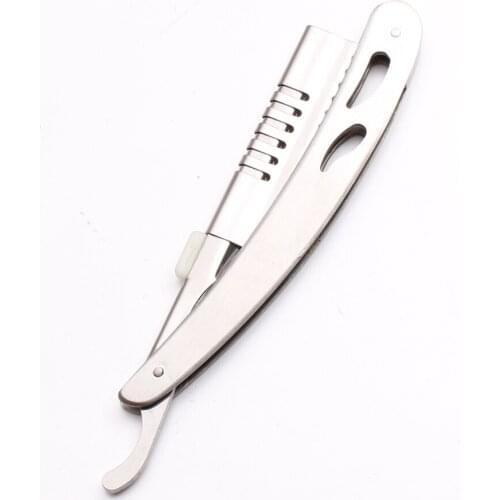 10Pcs 14.5*1.5cm Wholesale Men Straight Barber Razor Edge Folding Shaving Knife Hair Removal Tool Shaving Razor Stainless 6103