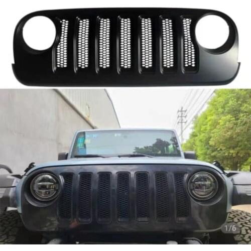 LANTSUN J373 Black ABS Car Front Grille Grills JK to JL for Jeep for Wrangler 2007-2017