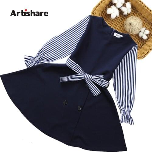 Dresses For Girls Patchwork Dresses For Girl Spring Autumn Dress Kids Casual Style Costume Girl 6 8 10 12 14
