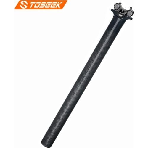 TOSEEK Bike Carbon Fiber Seatpost MTB Bike Road Bike 3K Glossy Ultra Light Carbon Fiber Seatpost 27.2/30.8/31.6 Bicycle parts