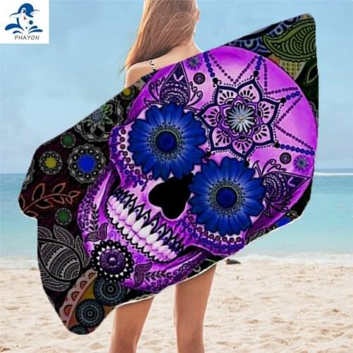 PHAYON Surf Poncho Microfiber Bath Towel Tribal Skeleton Large Beach Towels Soft Beach Mat Quick Dry Sport Towel for Adults