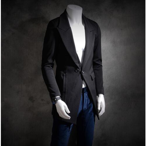 S-6XL!!2019 Autumn hair stylist stage dressing personality youth annual leave two fashionable men han version slim suit jacket