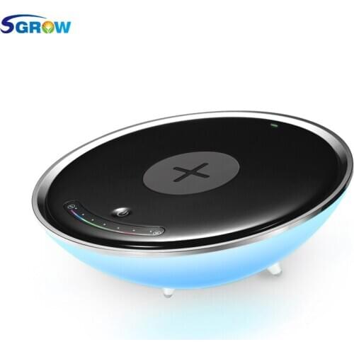 SGROW Mini Seven Colors Changeable Wireless Charging Table Lamp Indoor Light for Bedroom Half Moon Desk Lights Fixtures Led Lamp