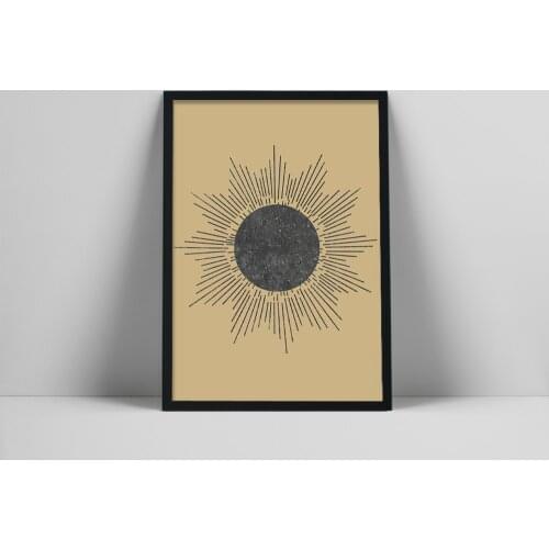 Mid century modern art, abstract sun art print, sunburst art print, boho wall decor, printable wall art, room decor modern prin