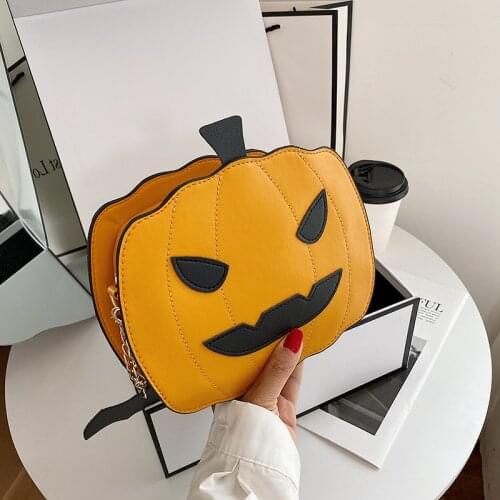 Halloween Spoof Pumpkin Bat Pu Messenger Bag Fun Funny Personality Three-Dimensional Cartoon Shoulder Bag Female