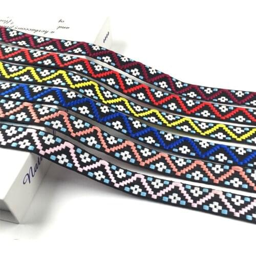 80 Yards Ethnic Jacquard Webbing 1.2 / 2 cm Width Polyester Ribbons Clothes Strap Decorative Tapes DIY Sewing Accessories