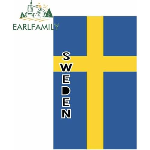 EARLFAMILY 13cm x 8.4cm for Sweden Logo Car Sticker Vinyl Stickers Creative Waterproof Decal Windows Bumper Truck Decoration