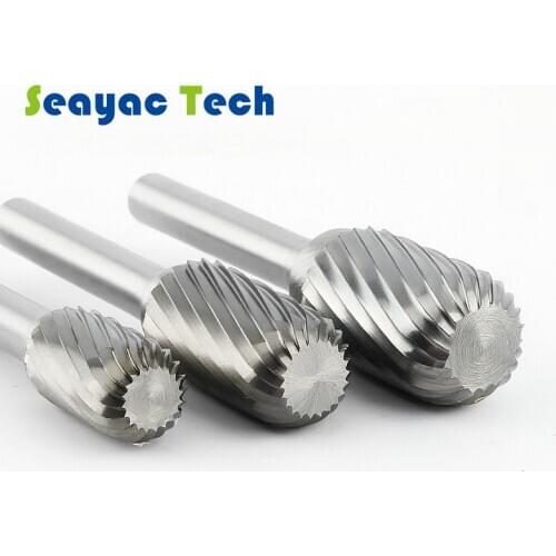 Tungsten Steel Alloy Rotary Boring Head Grinding Head Milling Cutter W-shaped Wood Carving Head Cylindrical Semi-circular