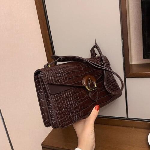 High Quality Alligator Pattern Flap Bags For Women 2021 PU Leather Female Designer Crossbody Bag Lady Handbags And Purses Sac