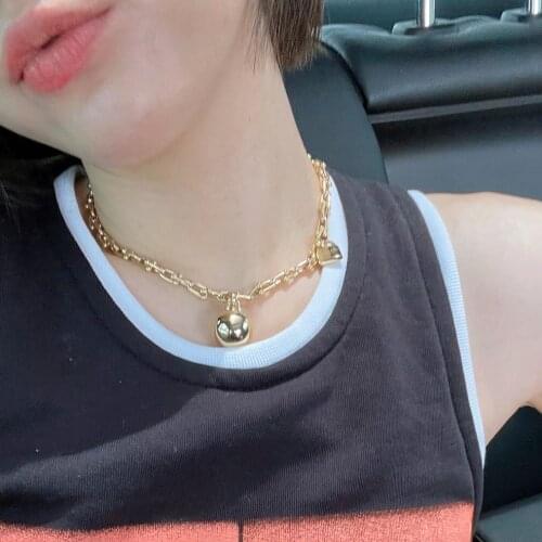 Quality Necklace Ball And Lock Womens 925 Sterling Silver Luxury Brand Girlfriend Personality Popular Jewelry Gift