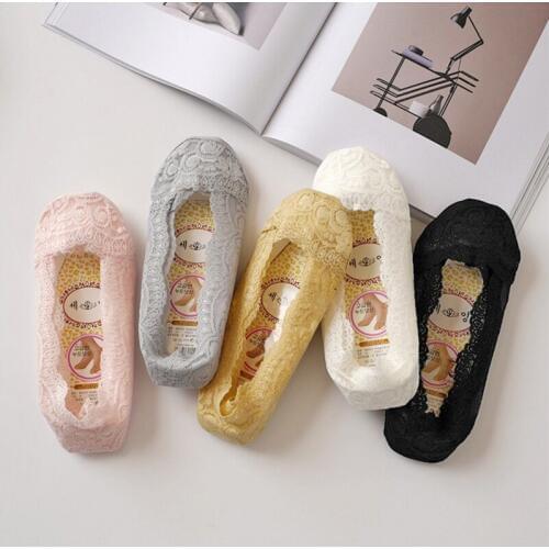 10pcs=5pair/lot Women Lace Socks Invisible Socks Smooth Summer Boat Socks Invisible Hot Sale Women Socks