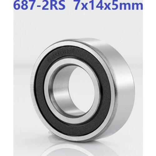 100pcs/lot 687RS 687-2RS 687 RS 2RS ball bearing 7x14x5 mm deep groove ball bearings Miniature Mini bearing 7*14*5