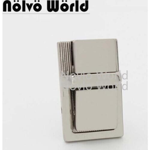 2-10pcs 30*19mm Mini Bag Rectangle Buckle Silver Lock Clasp For Wallet Bags Purse Tote Accessories