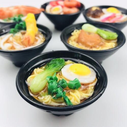 2PCS/Lot 1/6 Scale Miniature Dollhouse Japanese Seafood Noodles for Blyth Doll House Pretend Food Kitchen