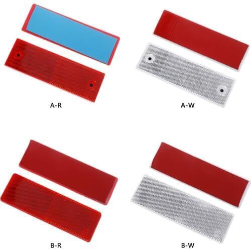 2pcs Plastic Reflector Reflective Warning Plate Stickers Sign Sheeting Car Truck