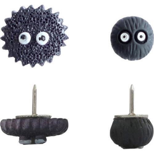 20PCS Thumbtack Decorative Thumb Tacks Pushpin Cute Black Briquette Three-dimensional Push Pins