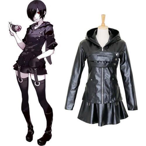 2018 New Halloween Anime Tokyo Ghoul Touka Kirishima Uniform Cosplay Costumes Full Set Leather Clothing