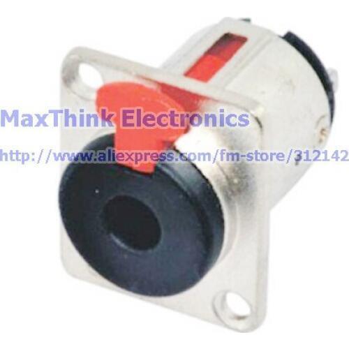 3 Pole 6.35mm 1/4" Female Jack Panel Chassis Lock Socket Audio Connector,4pcs , Free shipping