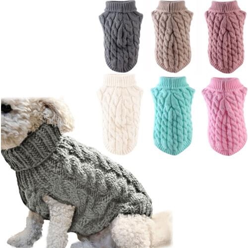 8 Colors Pet Knitted Jumper Winter Dog Sweater Knitted Crochet Cat Pullover Outfits Warm Pet Dog Clothes Costume Dropshipping
