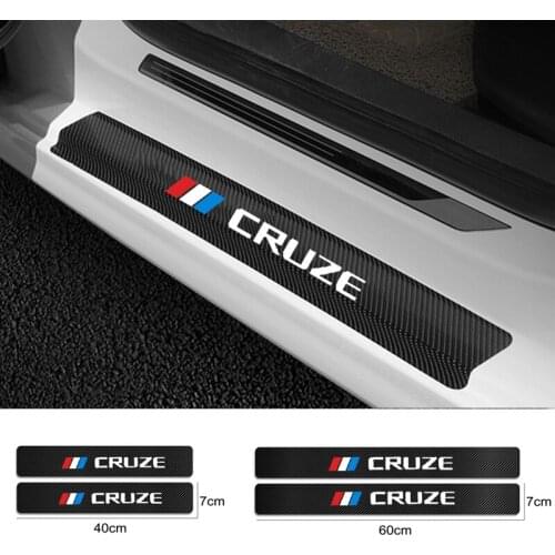 For Chevrolet Cruze 2011 2012 2013 2014-2020 Accessories 4Pcs Carbon Fiber Car Door Sill Guard Leather Protector Stickers Decals