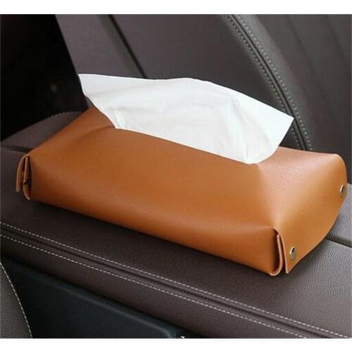 Car 3 Colors Tissue Box Armrest Seat Back PU Leather Tissue Box Napkin Holder Tissue Holder Car Seat Box Auto Accessories