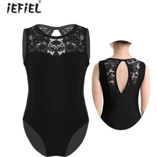 Ballerina Tutu Ballet Dress Dance Costume Leotard Stylish Dancewear Sleeveless Floral Lace Splice Gymnastics Leotards for Girls