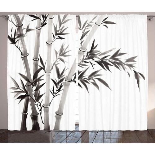Bamboo Curtains Traditional Bamboo Leaves Meaning Wisdom Growth Renewal Unleash Your Power Artprint Living Room Bedroom Window
