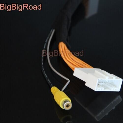 BigBigRoad Reverse Camera Connection Cable For Renault Clio IV Lutecia Backup Parking Camera RCA Original Display Compatible