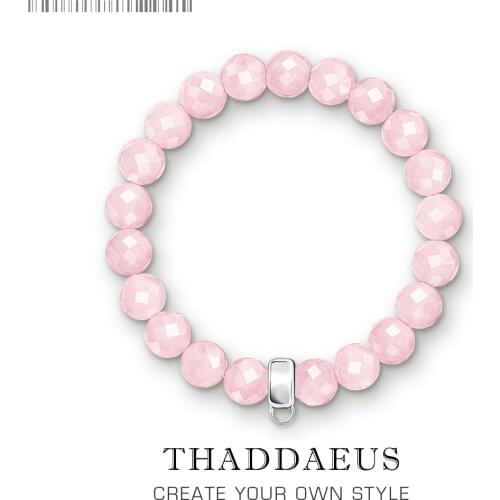 Pink Crystal Bead Bracelet,Europe Style Glam Fashion Good Jewerly For Women,2017 Gift In 925 Sterling Silver,Super Deals