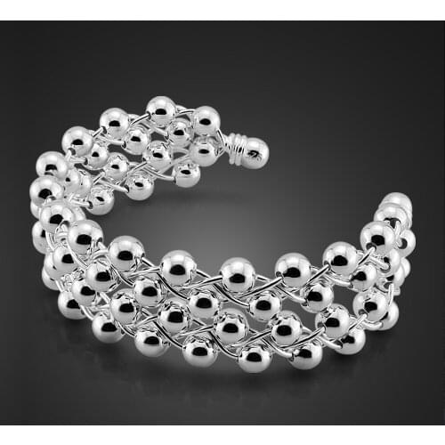 New Unique Design Grape Beaded Bracelet 100% 925 Sterling Silver Charm Women Personality Bracelet Fashion Jewelry Gift