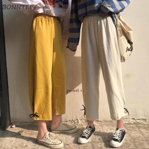 Pants Women Plus Size Friends Wide Leg Trousers Elastic Waist Summer Hot Baggy Popular Simple Korean Style Ladies Clothing New
