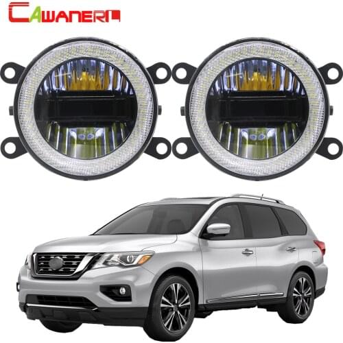 Cawanerl For Nissan Pathfinder R51 2005-2012 Car LED Bulb Front Fog Light Daytime Running Lamp Angel Eye 3000LM 12V High Bright