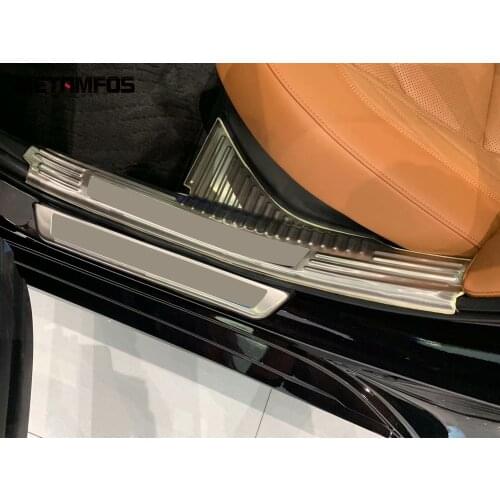 For Toyota Avalon 2019 2020 Interior+Exterior Door Sill Strip Scuff Guard Plate Sticker Stainless Steel Accessories Car Styling