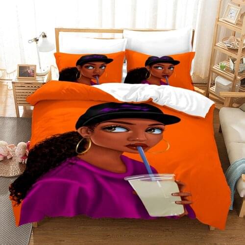 Hipster African woman 3d Print double Bedding Sets Duvet Cover with Pillowcase queen comforter sets