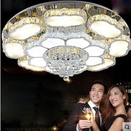 Crystal lamp round living room lamp simple modern white LED ceiling lamp creative bedroom dining room lamp led lighting fixture